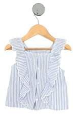 blusa Zara kids listrada com babado