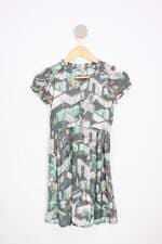 vestido antix kids estampado com forro e pregas