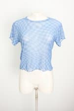 blusa C&A feminina azul com transparência