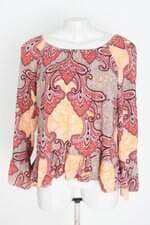 blusa manga longa drops  feminina estampada com barra mullet