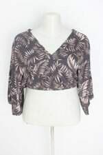 blusa cropped amaro feminina estampada