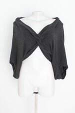 blusa shoulder feminina preta com nó