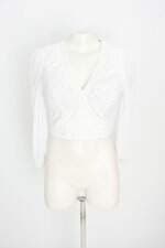 blusa perfect way feminina branca com bojo e recortes