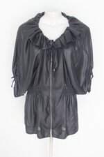 blusa feminina preta com franzido