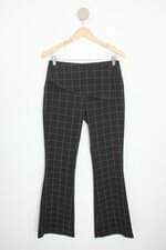calça de tecido all side feminina preta com sobreposição