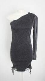 vestido BlueSteel feminino preto com forro e franzido