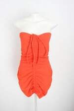 vestido afghan feminino laranja com franzido