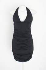 vestido agatha feminino preto com franzido