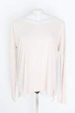 blusa manga longa feminina bege com barra mullet