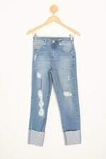 calça jeans forum jeans feminina azul com barra italiana