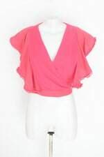 blusa feminina rosa com babado