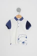 camisa polo mayoral kids bicolor com recortes e silk