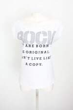 blusa  loghaus feminina branca com hotfix e silk