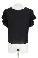 blusa cheroy feminina preta com pregas