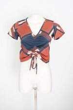 cropped foruse feminino estampado com franzido