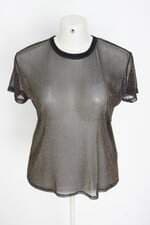 blusa Oh, Boy feminina preta com brilho e transparência