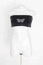top cropped stacy trend feminino preto com hotfix