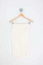 saia frysaide feminina off white com fenda e meio forro