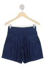 shorts jeans Maria Filó feminino azul com pregas