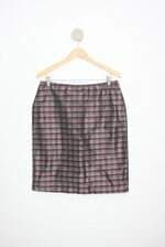 saia coivara feminina xadrez com fenda e forro