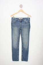 calça slim hollister feminina azul