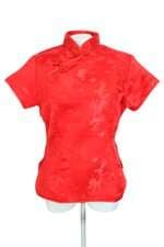 blusa feng fen feminina vermelha com aplique