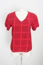 blusa marialicia feminina vermelha estampada