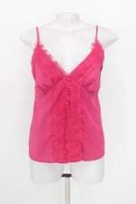 blusa esmeral feminina rosa com aplique e renda