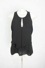 blusa il shin feminina preta com sobreposição