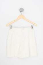 saia kahlo feminina off white com cós com elástico