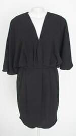 vestido city blue feminino preto com pregas