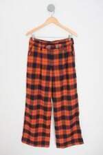 calça slim mais um feminina xadrez com aplique