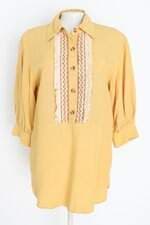 blusa raquel prado feminina amarela com bordado