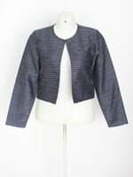 casaco gioconda portto feminino azul com bordado e forro