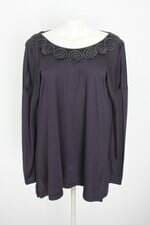 blusa manga longa mob feminina preta com aplique