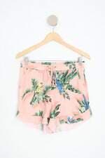 shorts trimix feminino estampado  com cós com elástico e forro