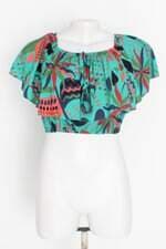 blusa feminina estampada com sobreposição