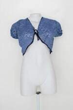 Bolero alice maciel feminino azul com renda