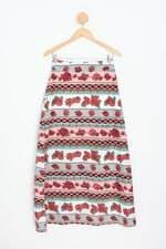 saia C&A feminina estampada com fenda e meio forro