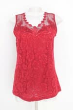 blusa açai moda feminina vermelha com aplique