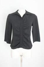 blusa ekstaze feminina preta com pregas
