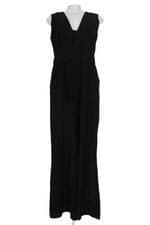 macacão minha grife feminino preto com franzido e pregas