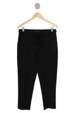 calça nycc feminina preta com cós com elástico e faixa na cintura