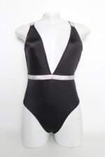 body Victoria's Secret feminino preto com bojo e strass