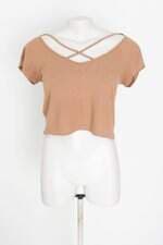 blusa renner feminina marrom com recortes