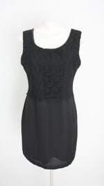 vestido ita feminino preto com bordado e forro