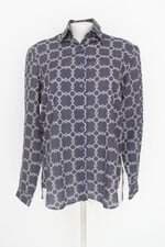 camisa dudalina feminina estampada com barra mullet
