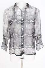 camisa nicola feminina estampada com transparência