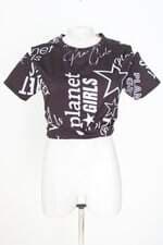cropped planet girls feminino preto estampado