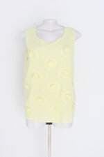 blusa tribeca feminina amarela com aplique e bordado